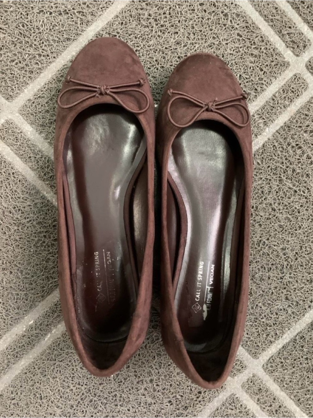 Call It Spring Women's Brown Suede Bow Flats